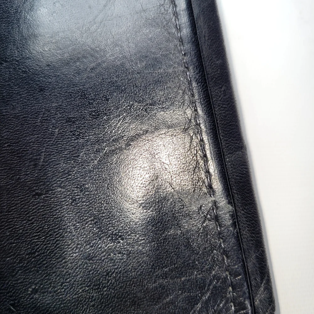 ROLFS Mens Cowhide Trifold Black Wallet